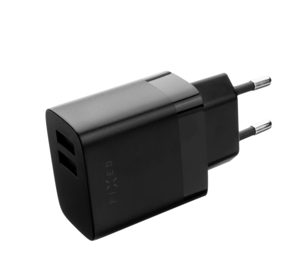 FIXED Ładowarka sieciowa 17W 2xUSB-A + kabel USB-C 1m czarny FIXC17N-2UC-BK - 1342400 - zdjęcie